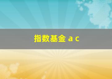 指数基金 a c